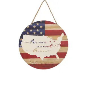 Round Independence Day Hanging Sign C