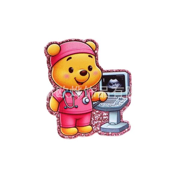 Wholesale loose powder cartoon nurse rabbit bear jewelry acrylic pin DIY patch accessories