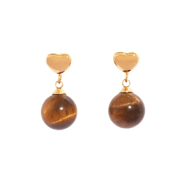 Wholesale 304 Stainless Steel Heart Shape PVD Coated 18K Real Gold Plated IG Style Sweet Simple Style Waterproof Non Tarnish Surgical Steel Hypoallergenic Dangling Earrings Ear Studs
