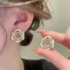 Wholesale Trillion-cut White Zircon Stud Earrings For Women In With Zinc Alloy