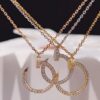 Wholesale Electroplated copper full diamond nail necklace with polished nail design, clavicle chain