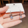 Wholesale Summer Sweet Cool Personality Exquisite Super Flash Zircon Rabbit Ear Buckle Women's Fashion Niche Design Trendy Earrings