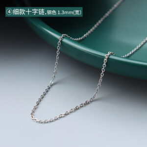 P873-④ fine steel cross chain 40 5cm