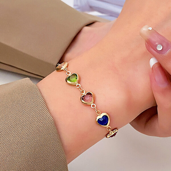 Wholesale Color Love Bracelet Necklace Personalized Alloy Heart-shaped Dopamine Bracelet