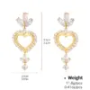 Wholesale Kengez Silver Needle Earrings Plated With Genuine Gold Copper Embedded Zircon Geometric Shape Versatile Luxury Fashion Jewelry