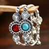oly-27c0e2f82ea3c71a0036072f603d6b8d Wholesale Nepalese Ethnic Xizang Silver Bell Bracelet Niche Empress Dowager vintage Turquoise Bracelet