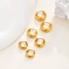 Wholesale PVD Coated Real Gold Plated 18K Gold U Shape 304 Stainless Steel IG Style Simple Style Waterproof Non Tarnish Earrings
