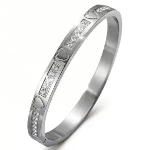 47-A-7 Steel-Colored Diamond-Embellished Bracelet