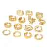 Wholesale PVD Coated 18K Gold Real Gold Plated Geometric Stainless Steel Modern Style Waterproof Non Tarnish Open Rings