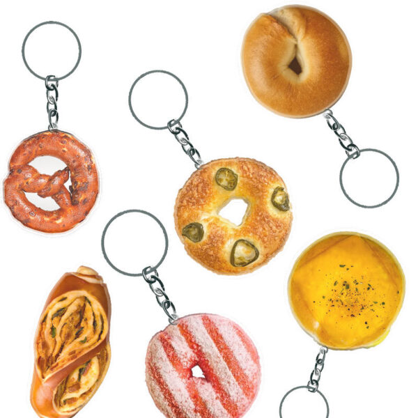 oly-27d0e63e3786379fce8edd6098cc9049 Wholesale simulation bagels hand-made bread keychain creative acrylic jewelry bag pendant