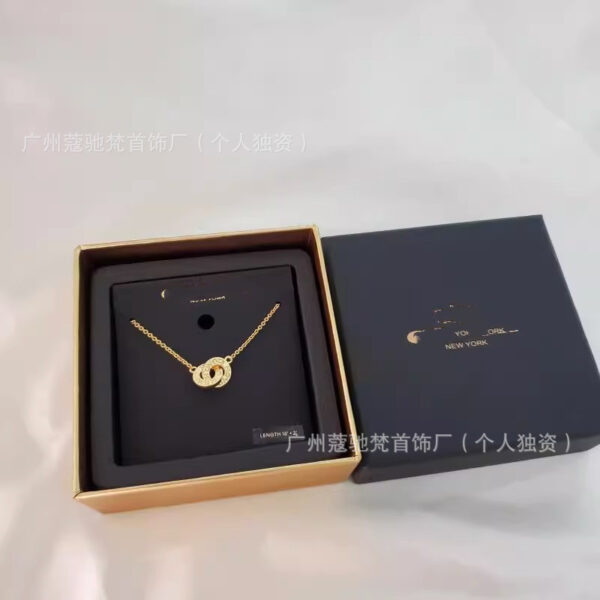 oly-27d6cfe7909df947e836e060448a0046 Wholesale Coa C-Shaped Double-Ring Necklace for Women Gold-Plated Pendant Accessible Luxury Jewelry Clavicle Chain for Valentine's Day Gift