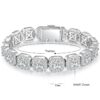 Wholesale Bracelet 12mm Wide Rock Sugar Chain Zircon Tennis Bracelet Flip Men's Hand Jewelry Trendy Factory Batch