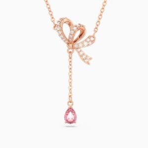 Rose gold small silk tassel necklace