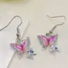 Wholesale 1 Pair Elegant Butterfly Feather Zinc Zinc Alloy Women's Drop Earrings Earrings