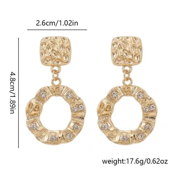 Wholesale Gold Rhombus Drop Earrings For Women In Zinc Alloy