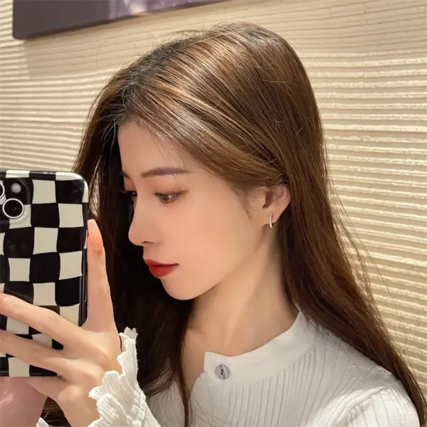 Wholesale Simple Style Geometric Alloy Plating Inlay Artificial Pearls Women's Hoop Earrings