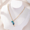 oly-27fee321d01f88d586e480eba3b28912 Wholesale 1 Fashion Trend Marine Life Oil Drop Blue Fish Koi Pendant Necklace Women's Vacation Wear