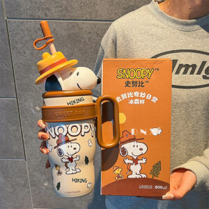 oly-28058734c0124ca53f4c4666fc483542 Wholesale Snoopy New Doll Thermos Creative Ice Cup Portable Handle Outdoor Sports Water Cup Male and Female Student Cup
