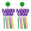 Wholesale Carnival Earrings Earrings Earrings Bohemian Style Drop-Shaped Simple Distinctive Acrylic Tassel Earrings for Women