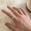 Wholesale Irregular metal fragments, silver, and pearl ring/band