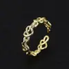 Wholesale Geometric Open Rings For Women In Copper With 14K Real Gold Plated Electroplated Finish And Zircon Inlay