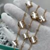 Wholesale Genuine gold-plated copper natural mother-of-pearl five-flower bracelet that won't fade.
