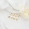 Wholesale Leaves Stud Earrings With 925 Sterling Silver Posts, Copper Base, And 14K Real Gold Plated Finish Featuring Zircon Inlay In Gold