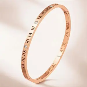 16-E-3 Rose Gold Roman Numeral Bracelet
