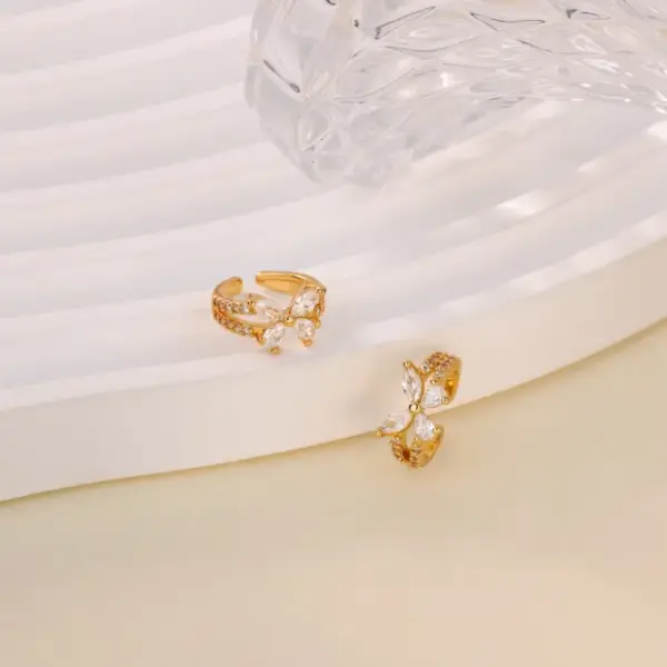 Wholesale Women’s Waterproof Non Tarnish Cross Stud Earrings In Copper With 18K Real Gold PVD Coating And Zircon Inlay