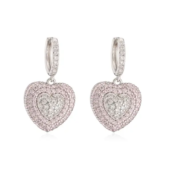 Wholesale Heart Shape Jewelry Set For Women With Zircon Inlay, 18K Real Gold Plated Copper, Water Plating And Twisted Rope Chain