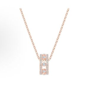 Rose gold multi-bead transfer circle necklace