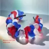 Wholesale Red White Blue Rose Petal Hairband Festival Party Hairband Fake Flower Hair Accessories Bohemian Unisex Headwear