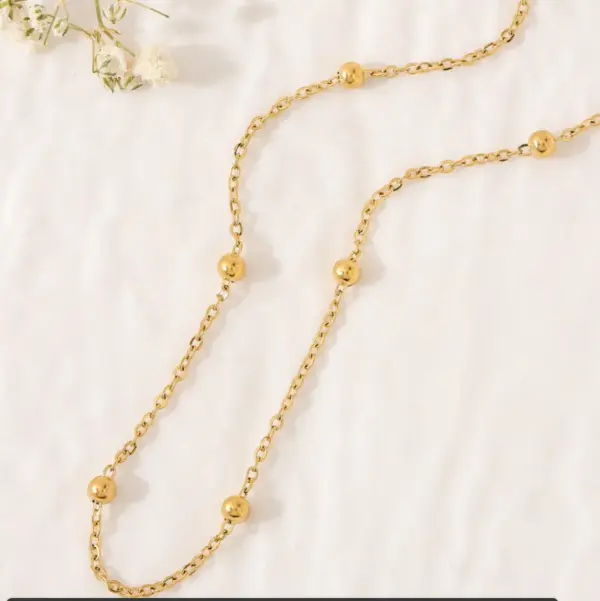 Wholesale Simple Style Solid Color Stainless Steel Necklace