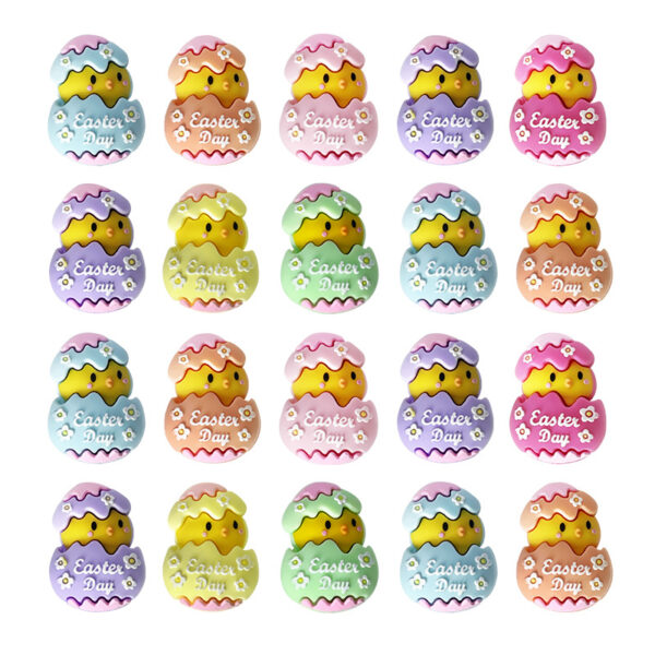 oly-28670c69c77a2ce9d2dce95147ef1802 Wholesale Easter Silicone Beads 3D Resurrection Chick Broken Shell Egg Dropping Glue Solid Beads DIY Beaded Accessories