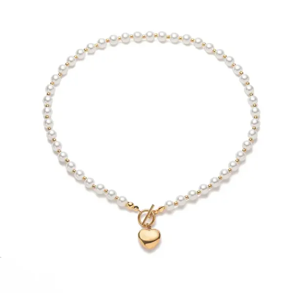 Wholesale PVD Coated Heart Shape 304 Stainless Steel Simple Style Commute Waterproof Non Tarnish 304 Stainless Steel Pendant Necklace