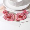oly-28742ed6c9ef1bdea513ebe9873776da Wholesale style fresh sweet Valentine's Day handmade fabric lovely earrings personalized creative autumn and winter women's earrings