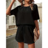 oly-2883e82ce97c5fb80476584bcdfdb20e Wholesale Women’s Short-Sleeved Suit Women’s Style Bat Shirt Fashion Shorts Two-Piece Set