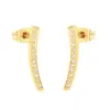 Wholesale Geometric Stainless Steel Hoop Earrings Crystal Inlaid Oil Drop Egg Shape Rings Jewelry Accessories For Women