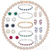 Wholesale Alloy necklace set with crystal-set round-cut bracelet, earrings, and ring