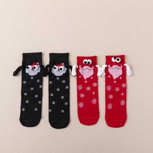 Wholesale Christmas Socks Red Magnetic Hand Socks for Couples Mid-Tube Warm Autumn and Winter Christmas Gifts for Holiday Couples