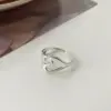 Wholesale Simple Hollow Heart Ring For Women Elegant Minimalist Design Trendy Geometric Pattern Copper Material Open Ring Style