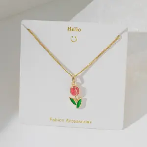 Gold / YC [8168] Rose Tulip Necklace [Gold]