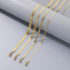 Wholesale Necklace Explosions Stainless Steel Blade Chain with Tail Chain Necklace Women's Furnace Gold 2/3/4/5mm Titanium Steel Chain Decoration