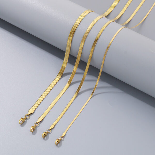 Wholesale Necklace Explosions Stainless Steel Blade Chain with Tail Chain Necklace Women's Furnace Gold 2/3/4/5mm Titanium Steel Chain Decoration