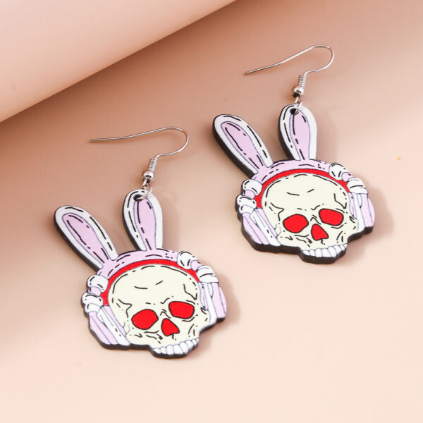 oly-28d6bf7d2df4f597c49410b8b7c8e3a9 Wholesale jewelry Halloween series skull rabbit earrings creative design cartoon earrings pendant