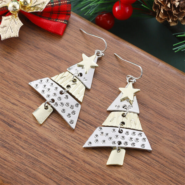 Wholesale Christmas Two-Color Earrings Necklace Gift Personalized Creative Exaggerated Holiday Carnival Jewelry for Women
