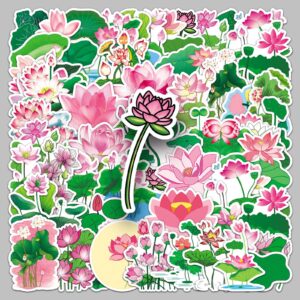 Wholesale 50 lotus lotus leaf cartoon flower plant waterproof graffiti skateboard computer tablet luggage stickers can be landscaped