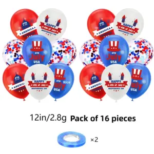 16 Latex Balloons + 2 Ribbons