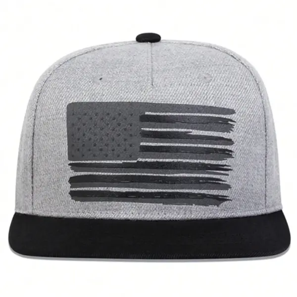 Wholesale American Flag Outdoor Hip-Hop Women Flat Brim Hat In Polyester With Printing, Adult Cap