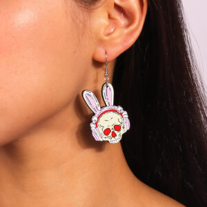 oly-290c0235d75b06995ff47e2cae8fd7ab Wholesale jewelry Halloween series skull rabbit earrings creative design cartoon earrings pendant